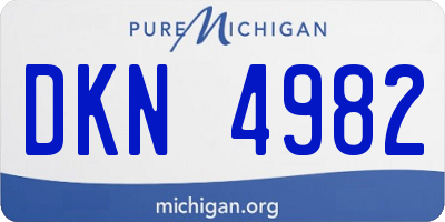 MI license plate DKN4982