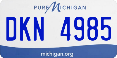 MI license plate DKN4985