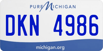 MI license plate DKN4986
