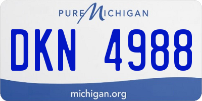 MI license plate DKN4988