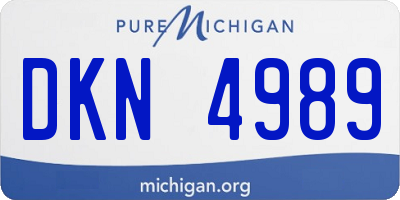 MI license plate DKN4989