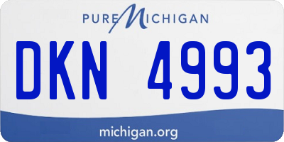 MI license plate DKN4993