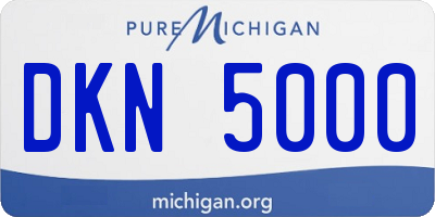MI license plate DKN5000