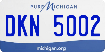MI license plate DKN5002