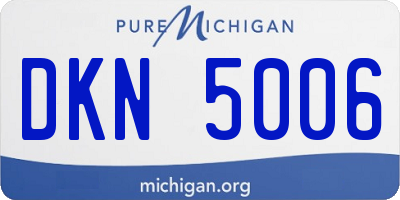MI license plate DKN5006