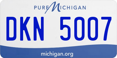 MI license plate DKN5007