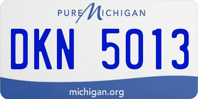 MI license plate DKN5013