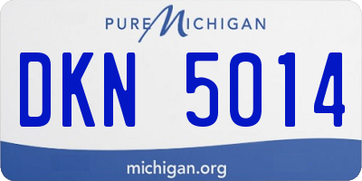 MI license plate DKN5014