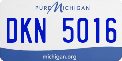 MI license plate DKN5016