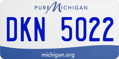 MI license plate DKN5022
