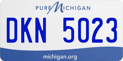 MI license plate DKN5023