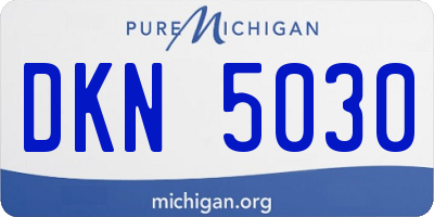 MI license plate DKN5030