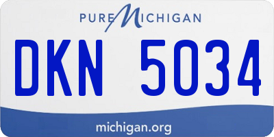MI license plate DKN5034