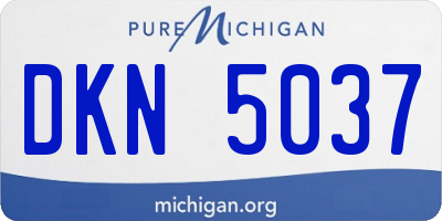 MI license plate DKN5037