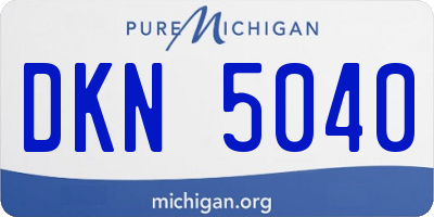 MI license plate DKN5040