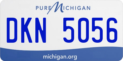 MI license plate DKN5056