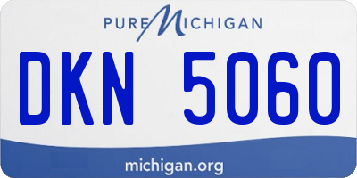 MI license plate DKN5060