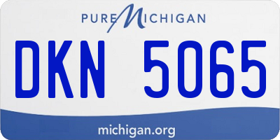 MI license plate DKN5065