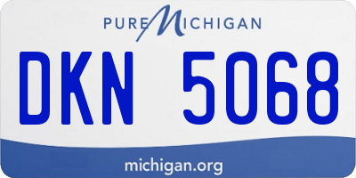 MI license plate DKN5068