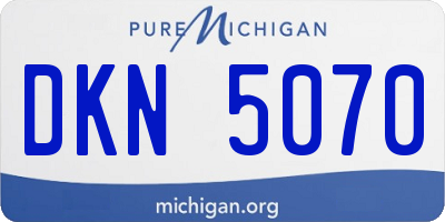 MI license plate DKN5070