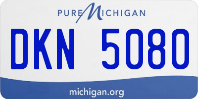 MI license plate DKN5080