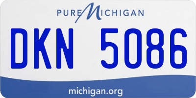 MI license plate DKN5086