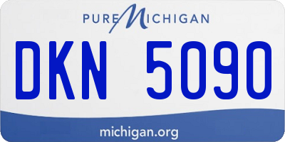 MI license plate DKN5090