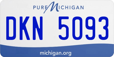 MI license plate DKN5093