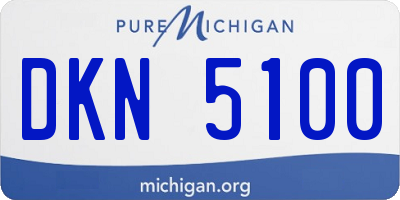 MI license plate DKN5100