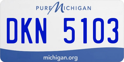 MI license plate DKN5103