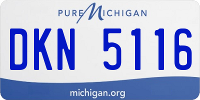 MI license plate DKN5116