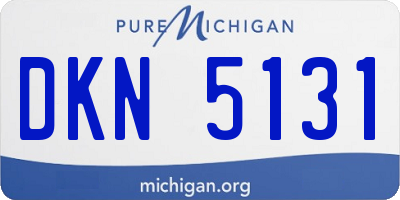 MI license plate DKN5131