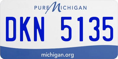 MI license plate DKN5135