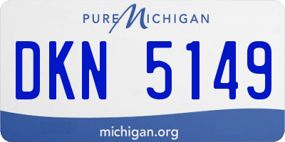 MI license plate DKN5149