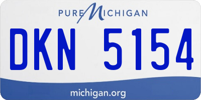 MI license plate DKN5154