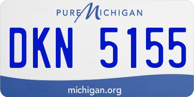 MI license plate DKN5155