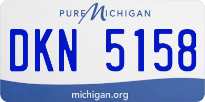 MI license plate DKN5158