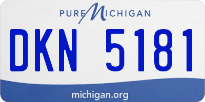 MI license plate DKN5181