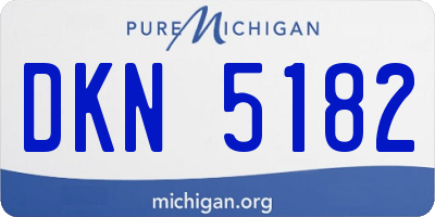 MI license plate DKN5182