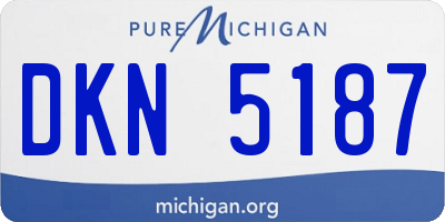 MI license plate DKN5187