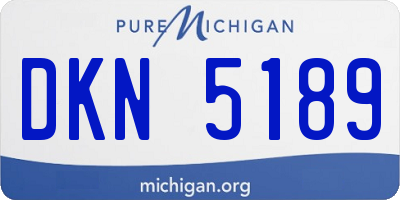 MI license plate DKN5189