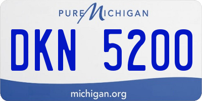 MI license plate DKN5200