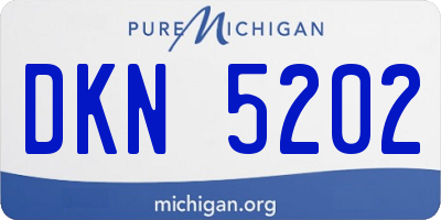 MI license plate DKN5202