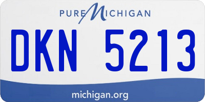 MI license plate DKN5213