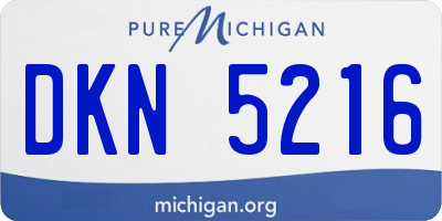 MI license plate DKN5216