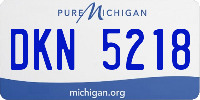 MI license plate DKN5218