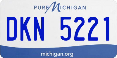 MI license plate DKN5221