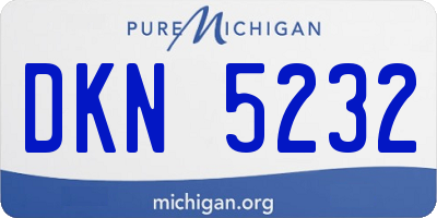 MI license plate DKN5232
