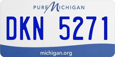 MI license plate DKN5271