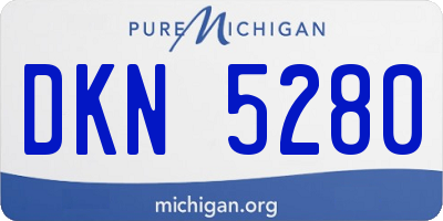 MI license plate DKN5280